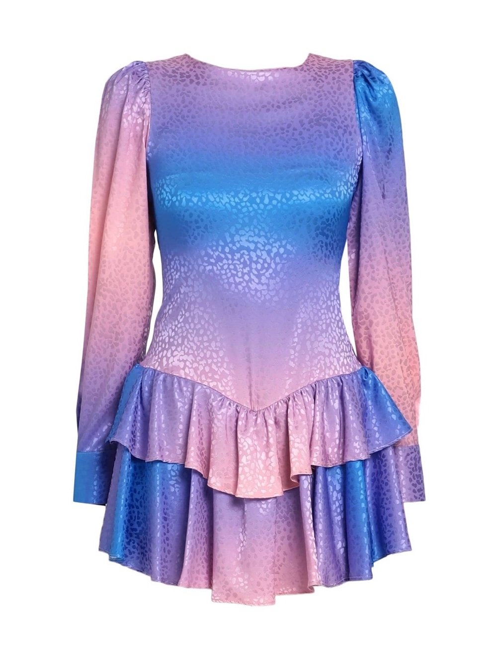 Gradient Purple & Pink Ruffle Mini Dress - Picture 2 of 2